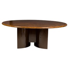 Mesa de comedor / centro Aldo Tura Italian Modern Monumental Goatskin & Dark Walnut