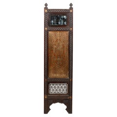 Moorish Carved Teak Wall Panel, 19th Century, Brass Inlay, Hand-Carved