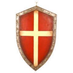 Italian Renaissance Shield Wall Plaque, Hand-Crafted, 20th Century