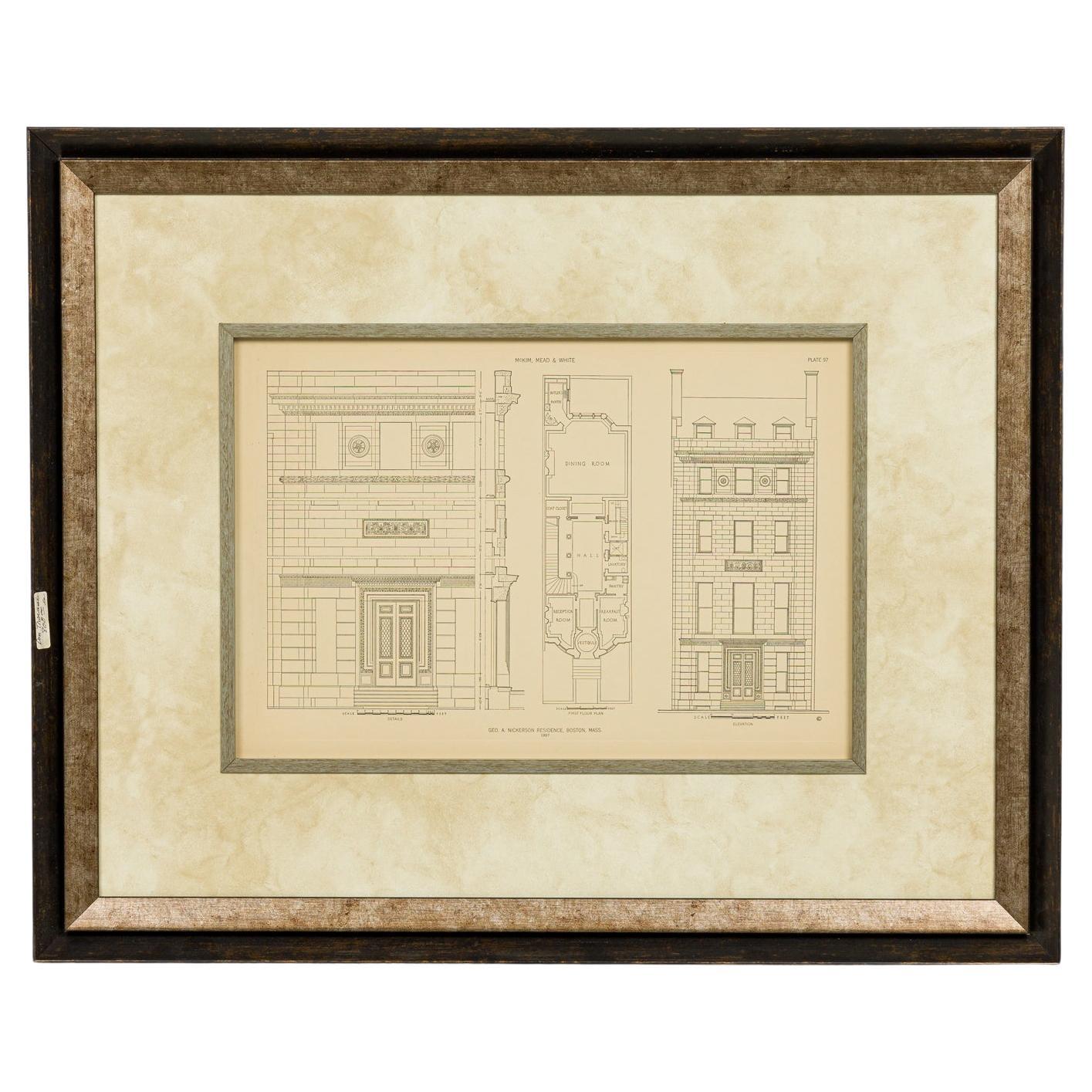 Geo. A. Nickerson Residence Victorian Print, Framed, 1897, 1 of 20 For Sale