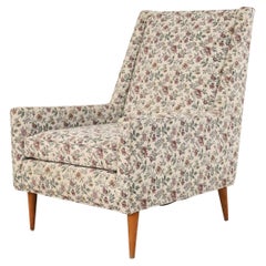Fauteuil moderne du milieu du siècle par Paul McCobb, revêtement à motifs floraux