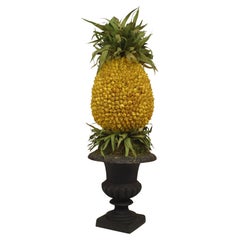 Urn With Dried Flower Pineapple Arrangement