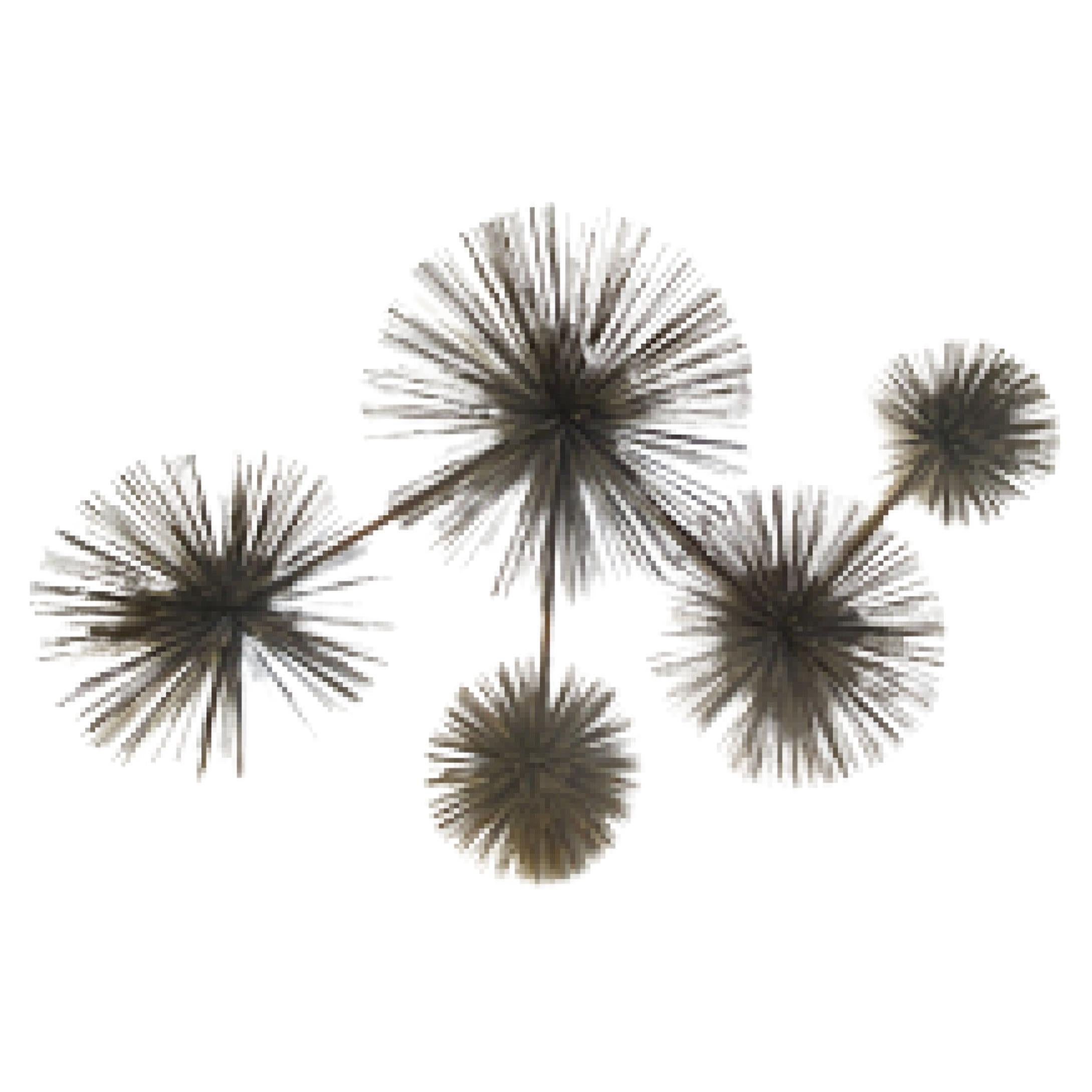Curtis Jeré 1970s Oxidized Brass Sunburst Wall Sculpture For Sale