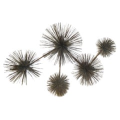 Curtis Jeré Oxidized Brass Wall Sculpture, 1970s American Design
