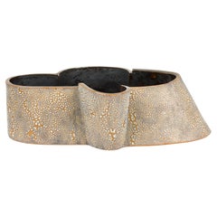 Gary DiPasquale Asymmetrical Elongated vessel in White Bark Textured Exterior