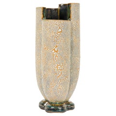 Gary DiPasquale Short Lobed & Footed Vase with Bark Textured Exterior