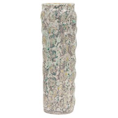 Gary DiPasquale Große Knobbed Vase in Grau texturiertem Außeninterio, Gary DiPasquale