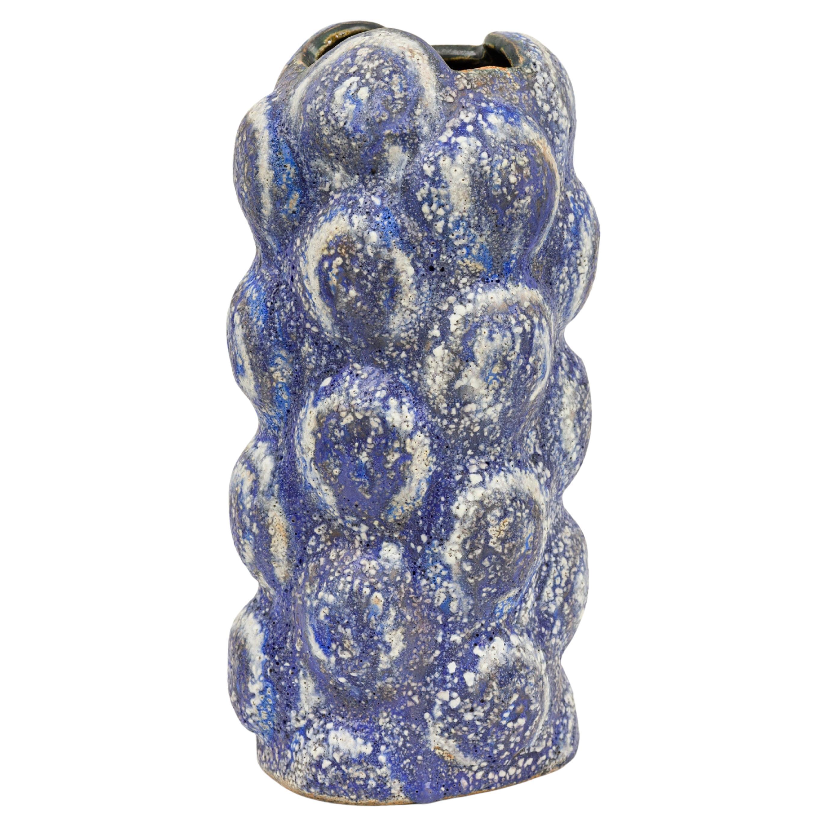Gary Dipasquale Zeitgenössische Vase mit weißer strukturierter Außenseite und schwarzer Innenseite