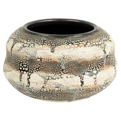 Gary DiPasquale Contemporary Black, Grey & White Double Gourd Drip Pattern Vase