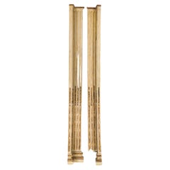Louis XVI Hand-Painted Fluted Pilasters, Off-White & Gold, Circa 1850