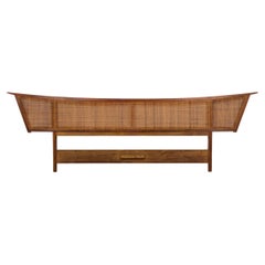 George Nakashima for Widdicomb Furniture Co. "Sundra" Caned Walnut Headboard