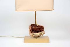 Unusual Orange Amethyst Geode Lamp by Willy Daro