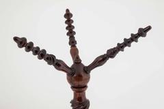 Mahogany Bowl Stand, 18th Century, Tripod Base with Spiral Lobbing