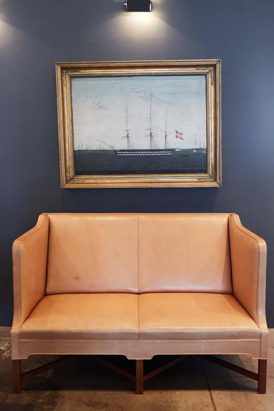 A large nautical painting, oil on canvas.