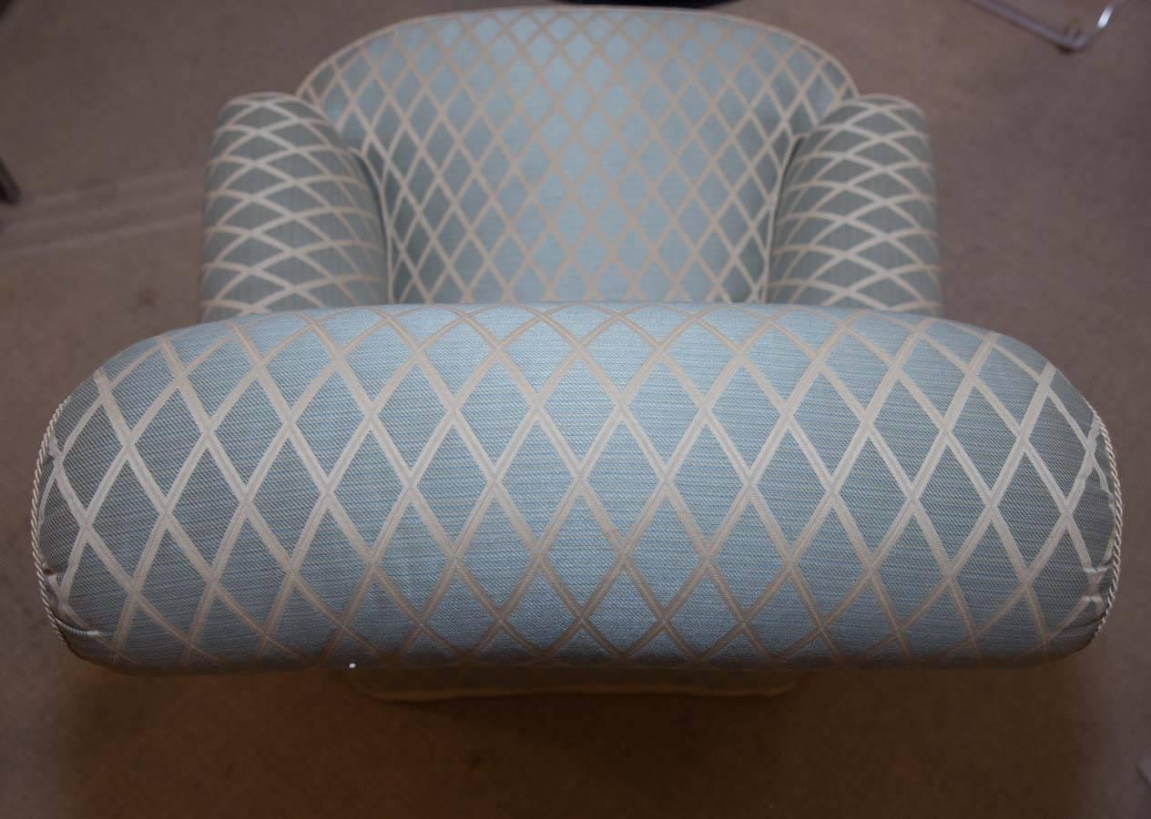 Attractive upholstered swivel armchair. The upholstery is very clean and fresh.
