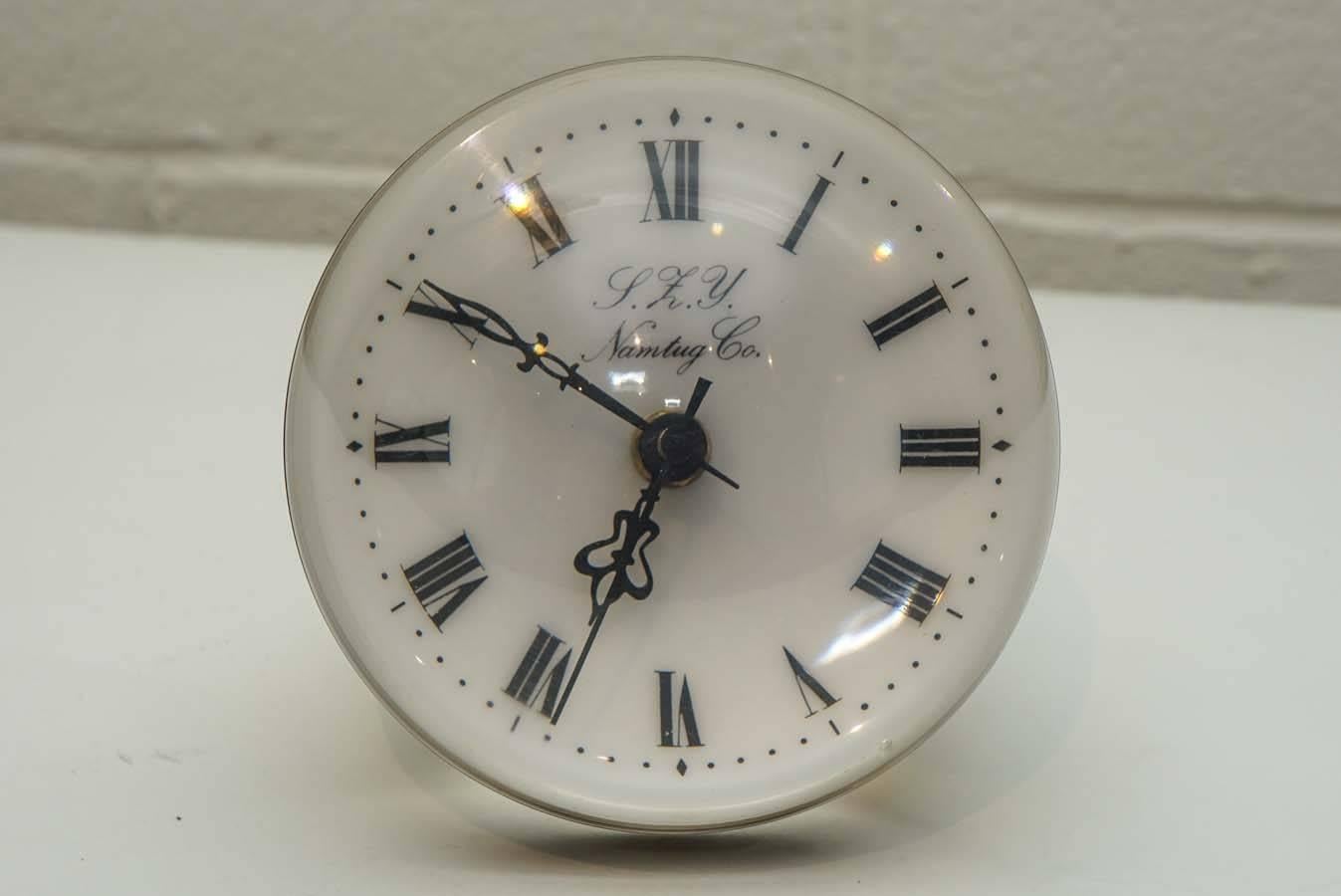 Namtug Company Lucite and Brass Globe Clock 1