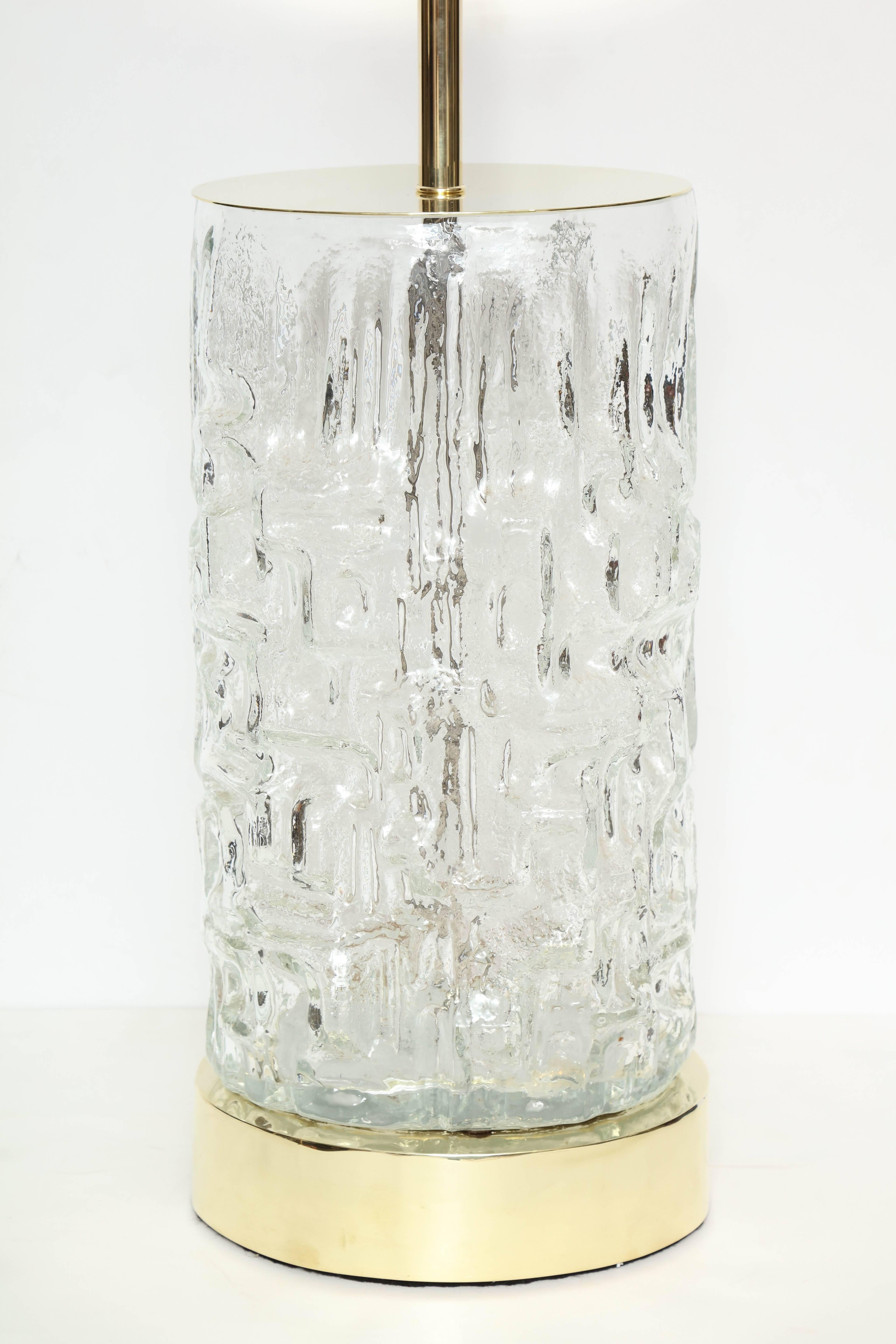 Finnish Crystal and Brass Lamp by Tapio Wirkkala for Iittala For Sale