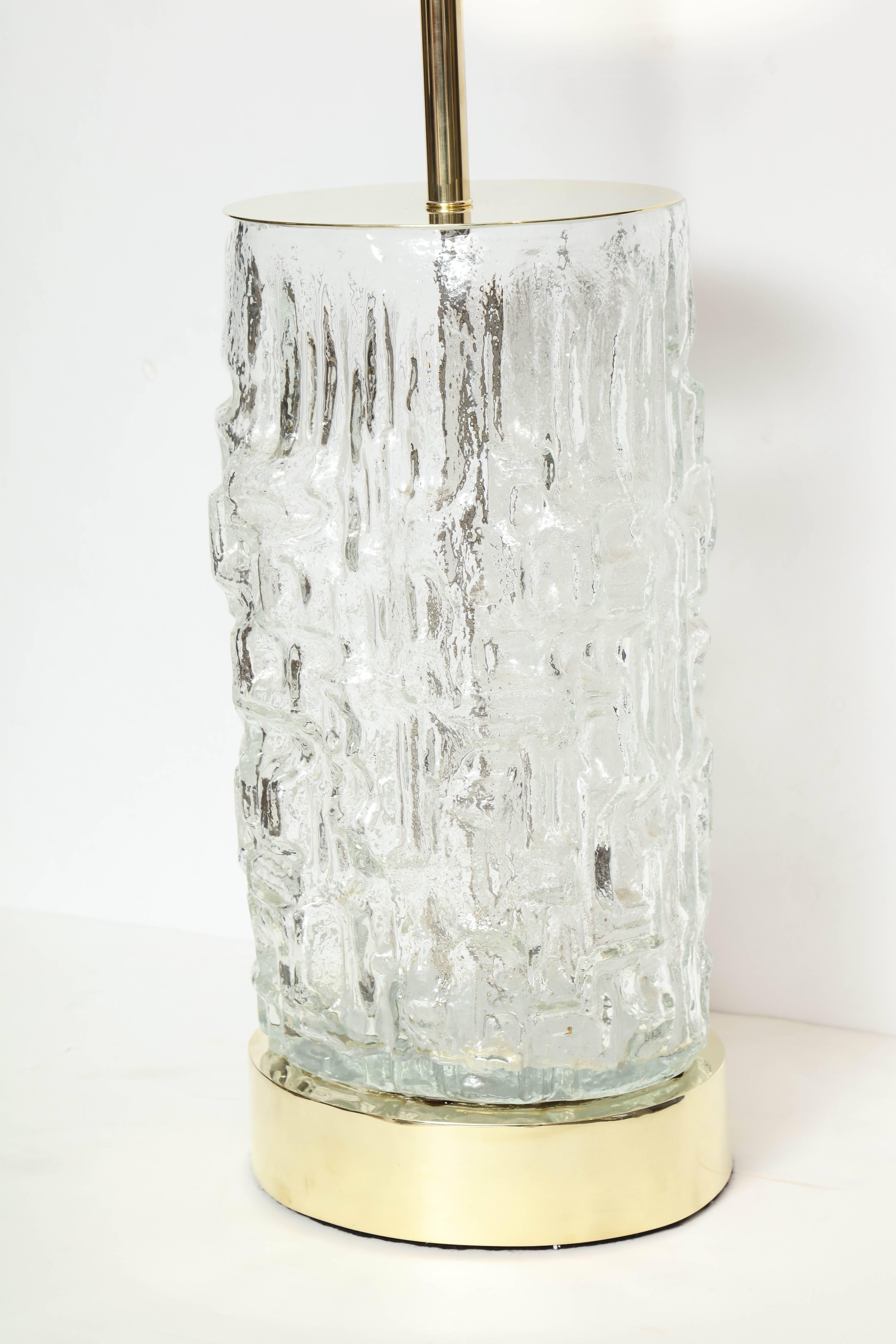 Polished Crystal and Brass Lamp by Tapio Wirkkala for Iittala For Sale
