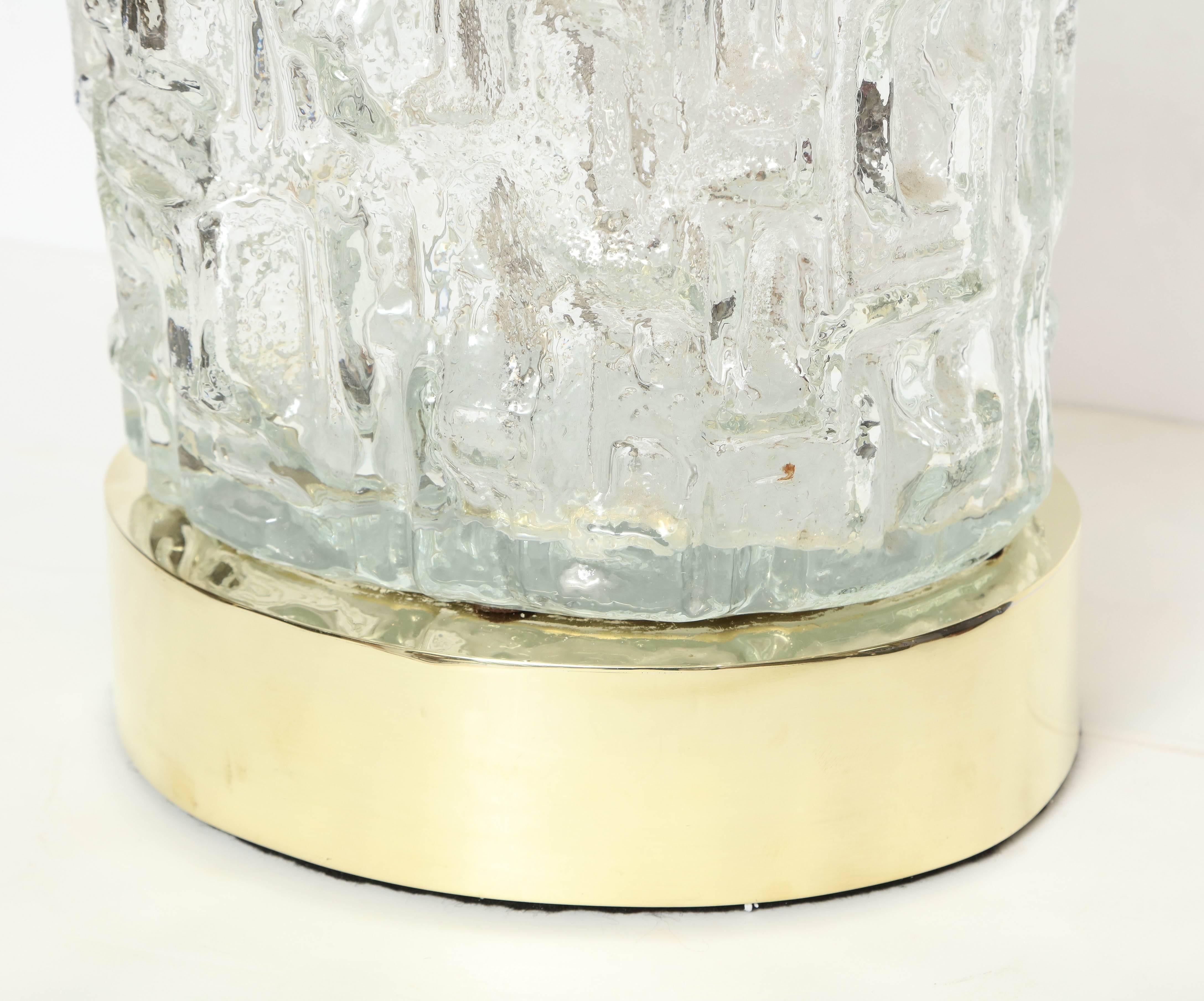 Mid-17th Century Crystal and Brass Lamp by Tapio Wirkkala for Iittala For Sale