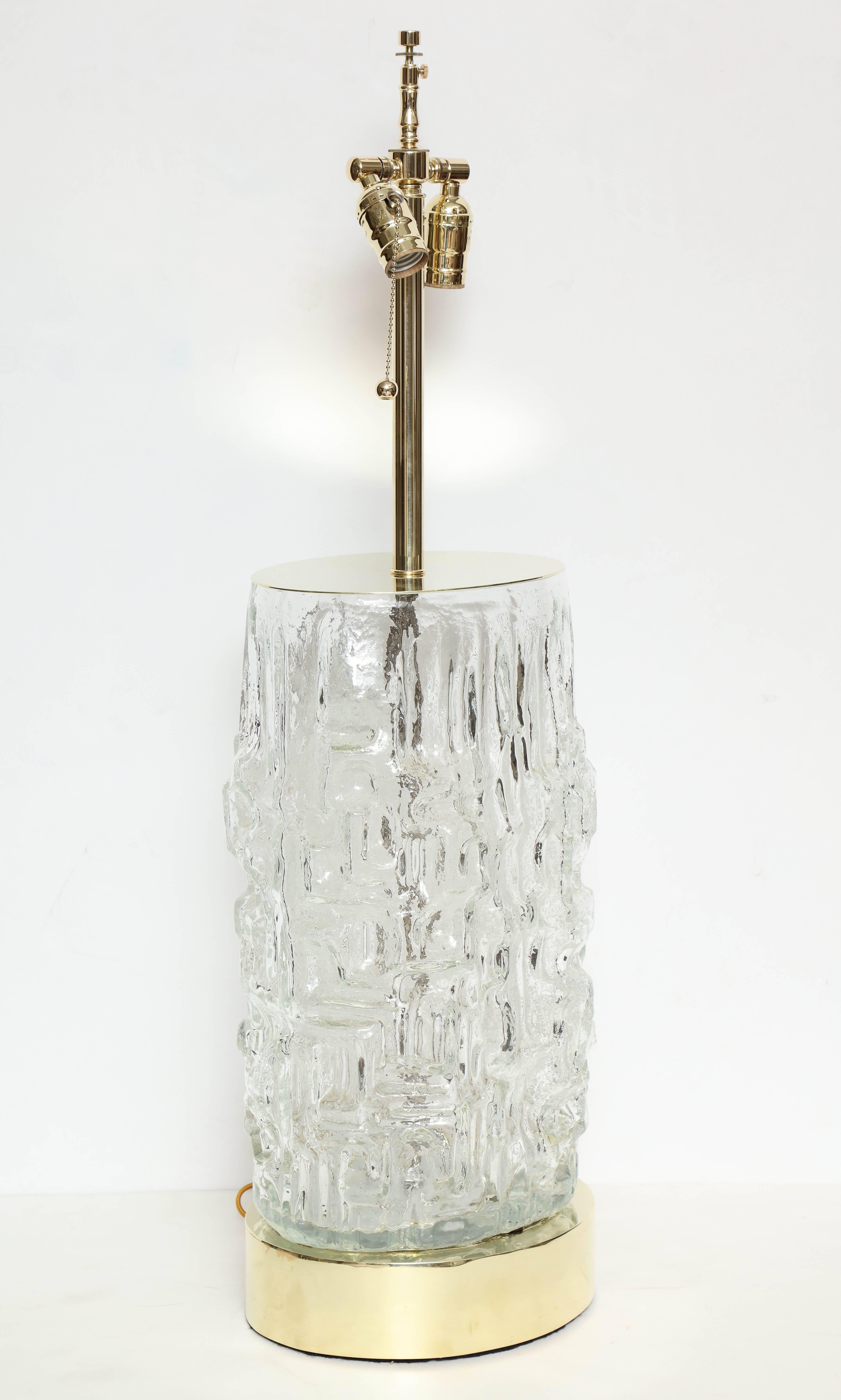 Crystal and Brass Lamp by Tapio Wirkkala for Iittala For Sale 2