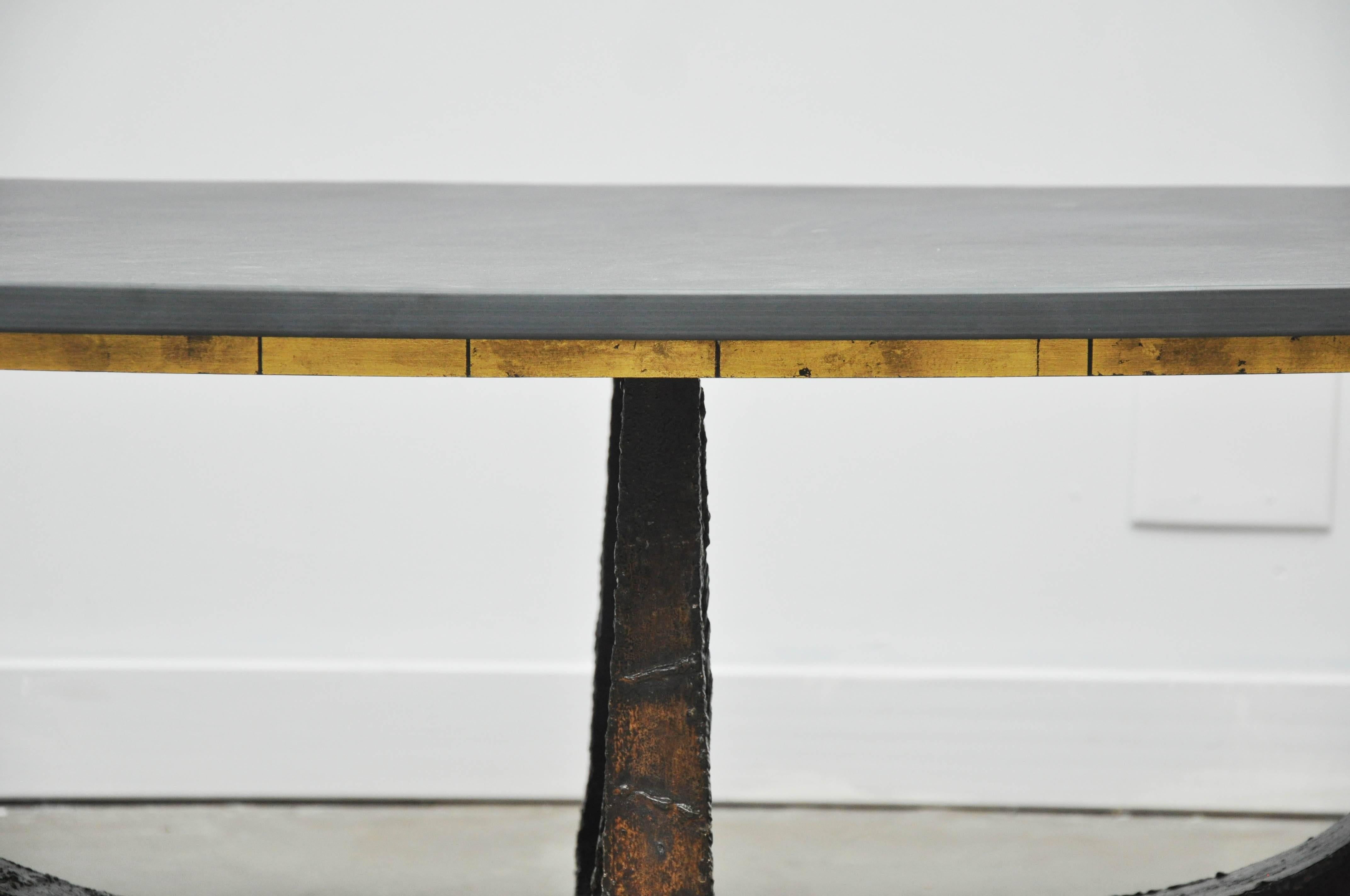 20th Century Paul Evans Forged Steel and Slate Coffee Table