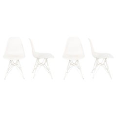 Sedie Eames Plastic Shell del 2014, bianche con base Eiffel, 5 pezzi disponibili