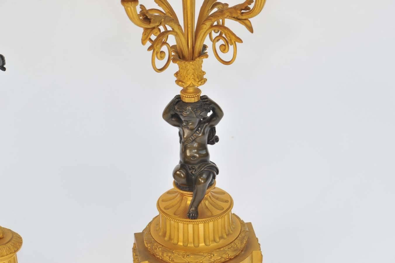 19th Century French Clock Garniture For Sale 1