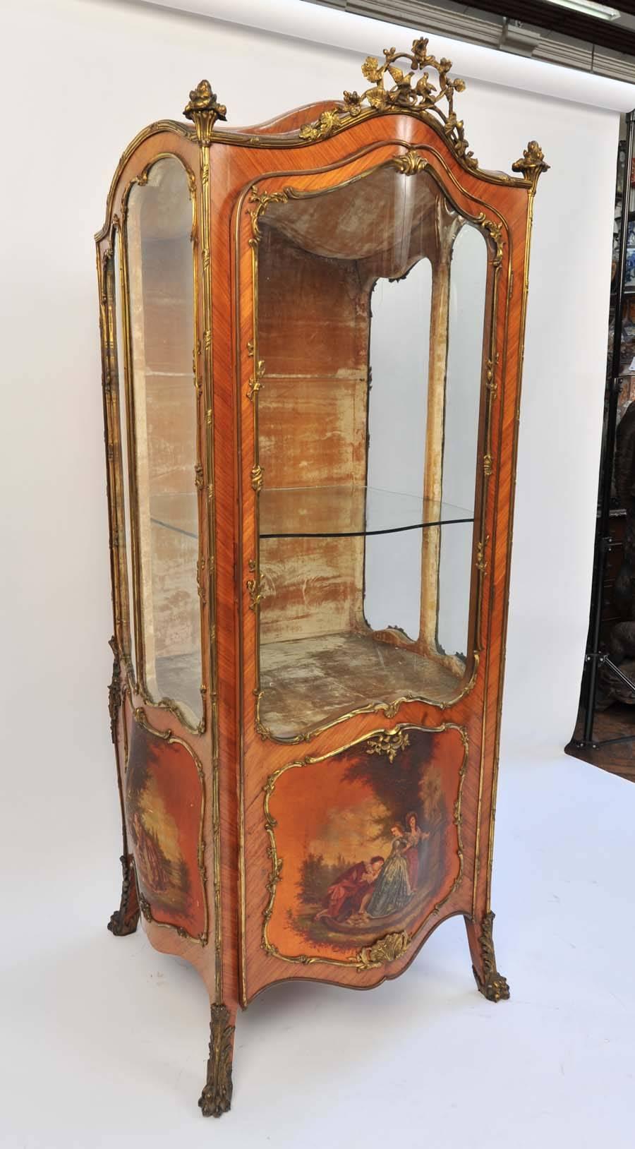 Louis XV 19th Century Sedan Style Vitrine For Sale