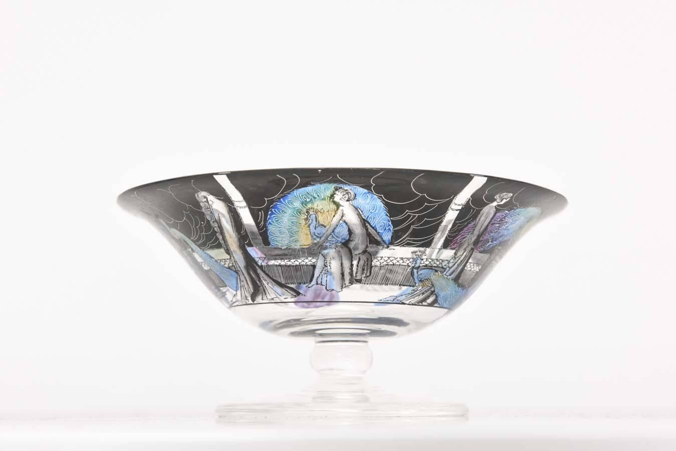 20th Century Rare Set of Venetian Art Deco Coupes and Plates For Sale