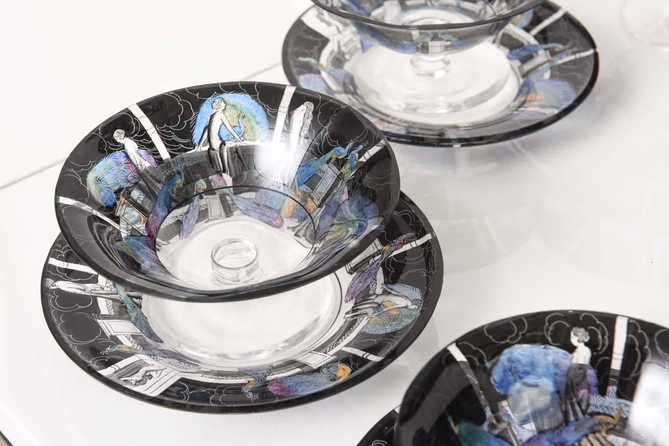 Rare Set of Venetian Art Deco Coupes and Plates For Sale 3