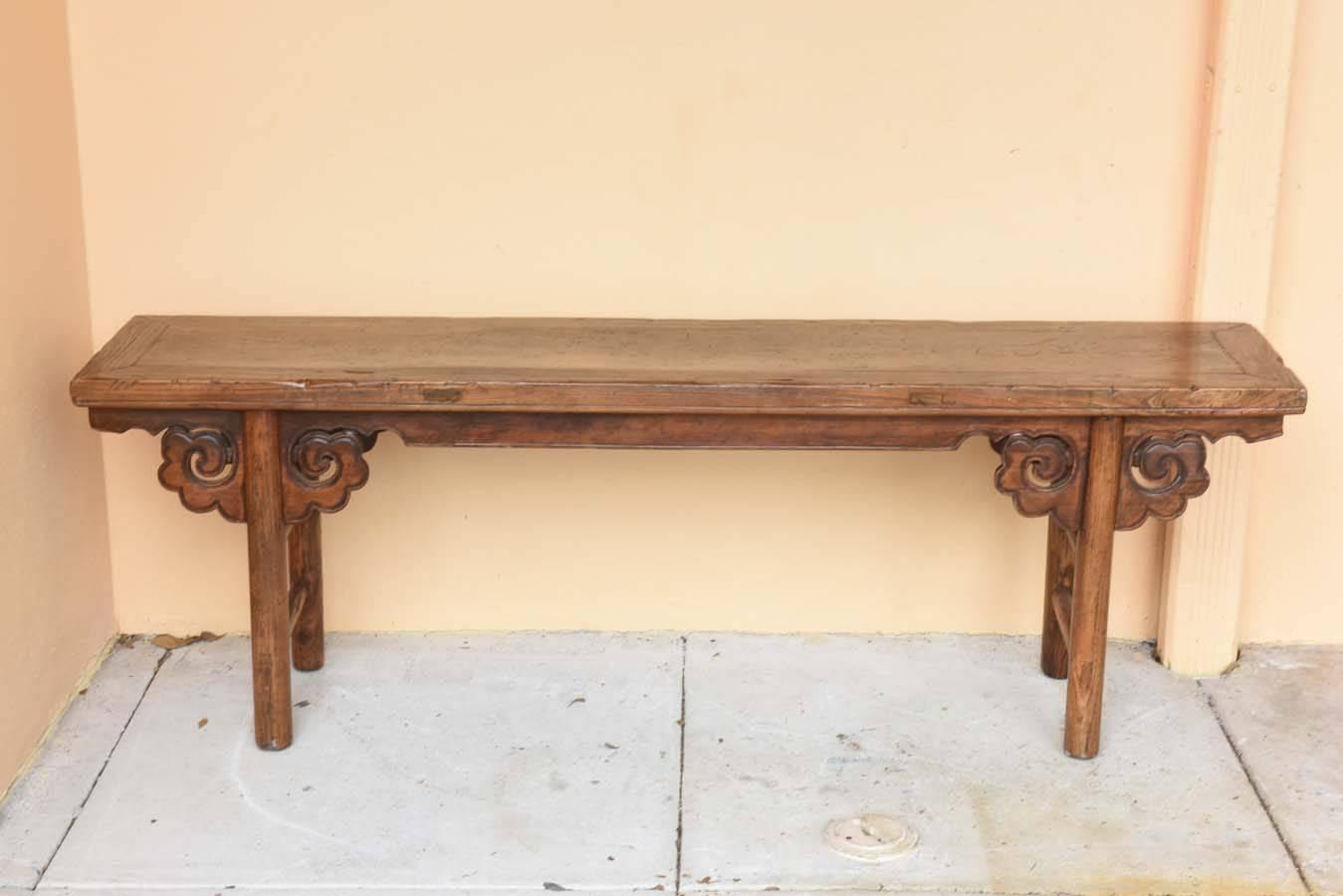 Chinese Wood Bench Stool at 1stdibs