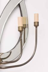 Pair of Hollywood-Regency Style Four-Light Mirrored Wall Sconces, Italy, 1960s