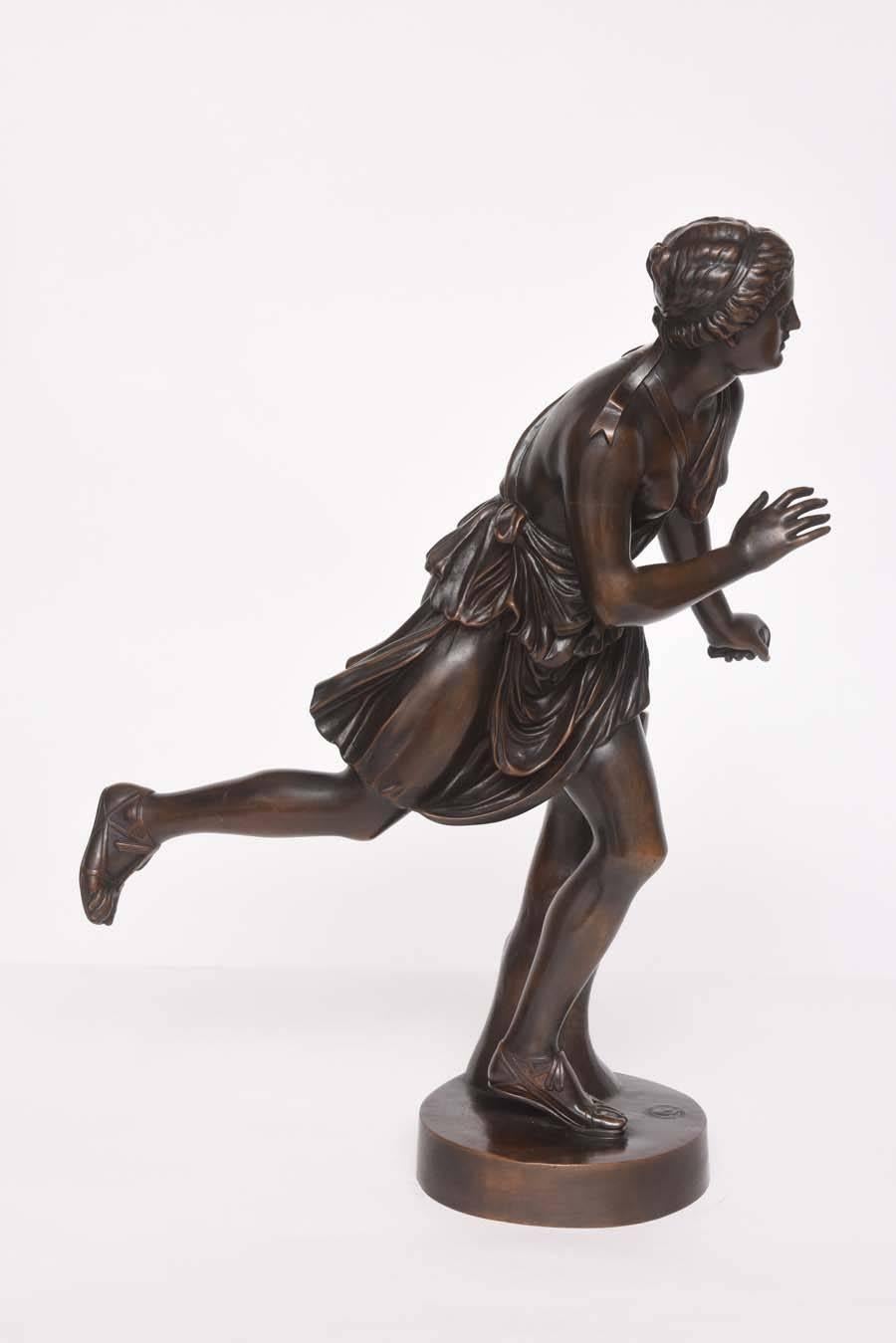 italien  Sculpture en bronze d'Atalante par la F. Barbedienne Foundry en vente