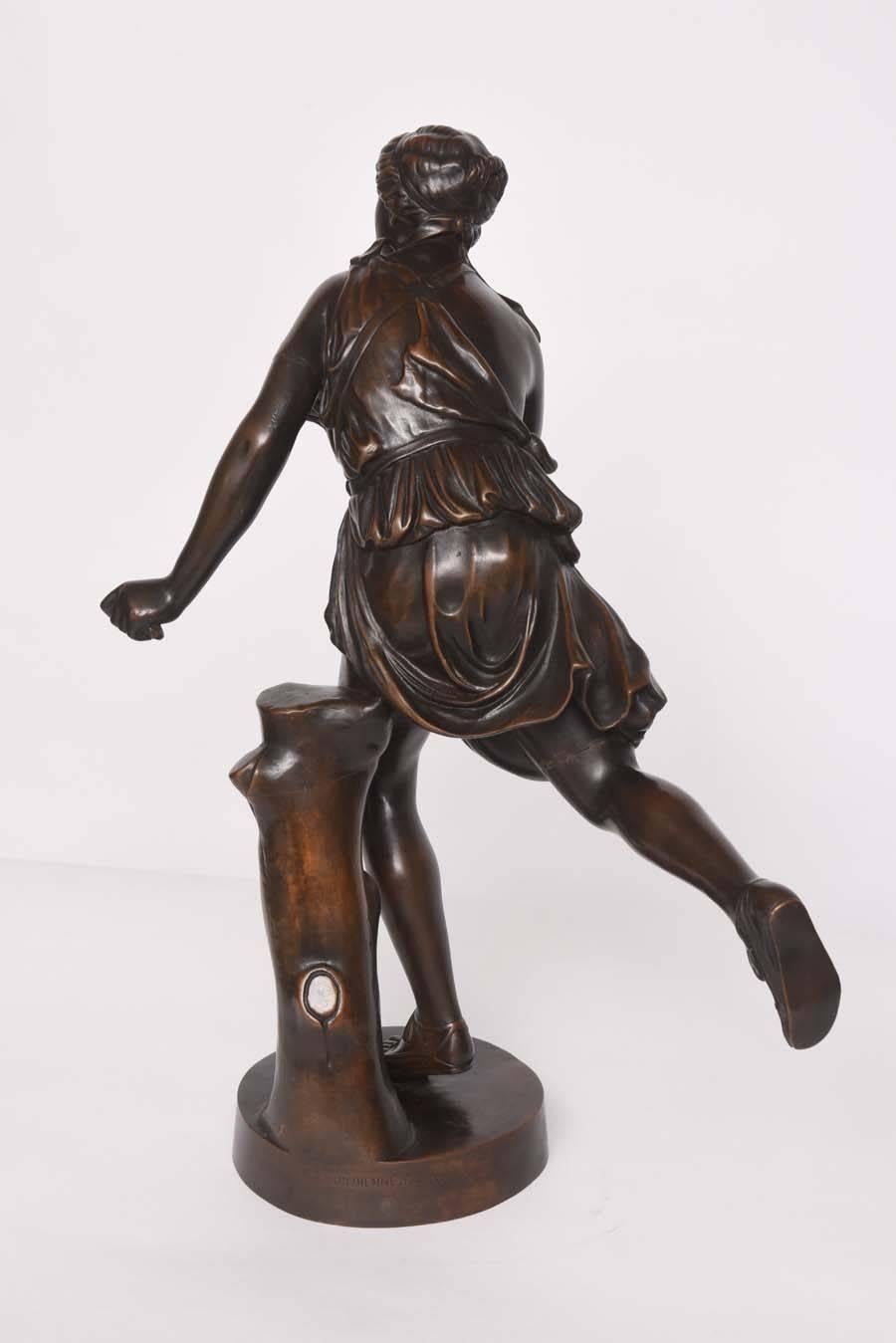 Grand Tour  Bronze Sculpture of Atalanta by the F. Barbedienne Foundry For Sale