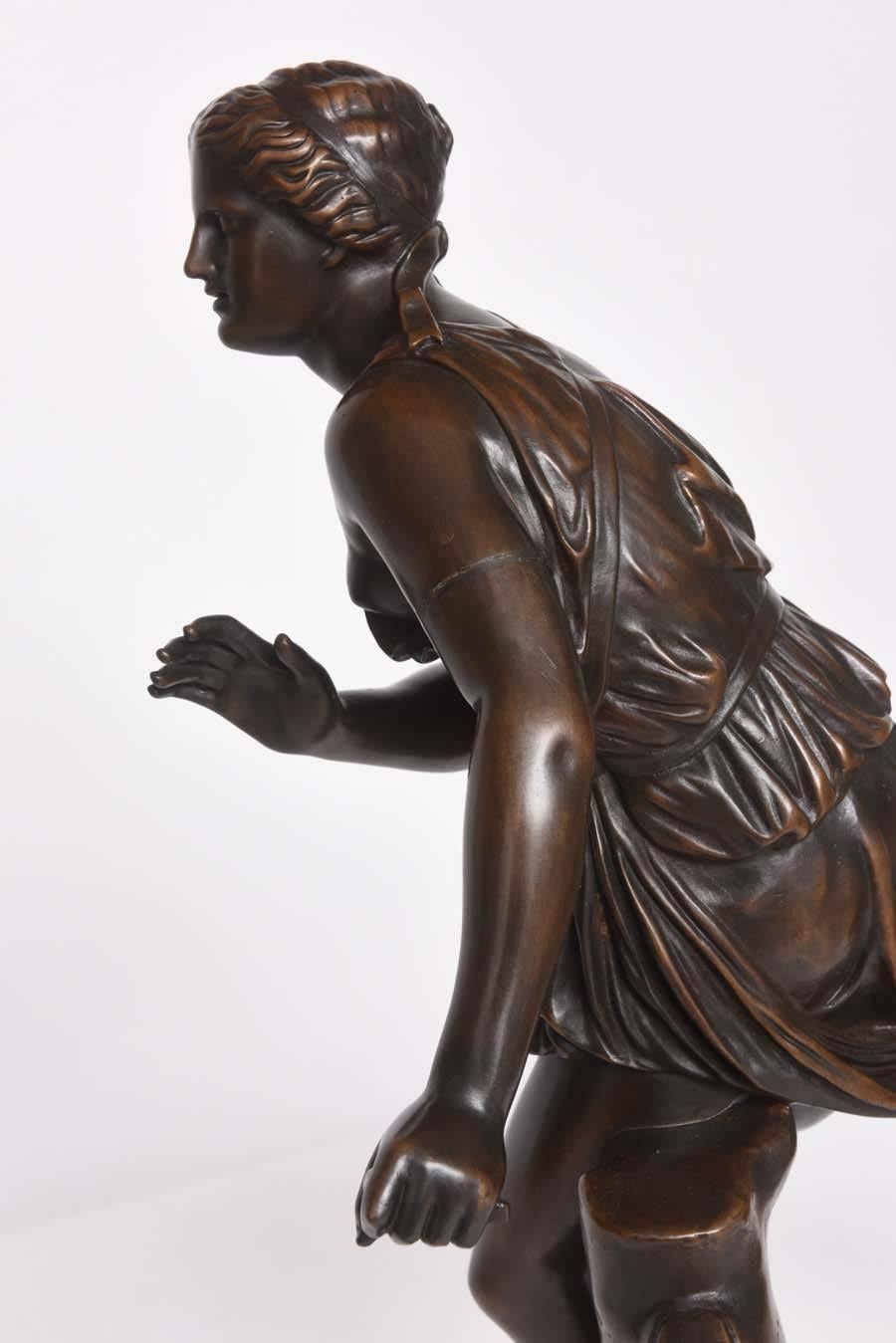 19th Century  Bronze Sculpture of Atalanta by the F. Barbedienne Foundry For Sale