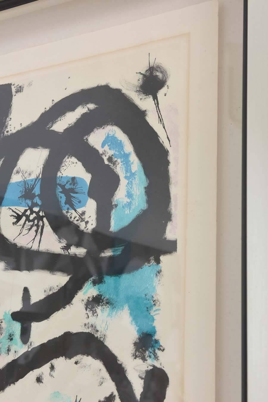 Mid-Century Modern 1960s, Joan Miro Lithograph 20/375, Pencil Signed and Embossed