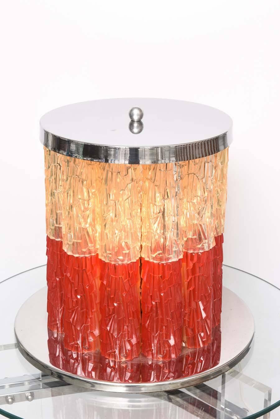 Mid-Century Modern Lucite and Chrome Table Lamp, Italy, 1960s 2