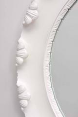 Grosfeld House Style Hollywood-Regency Round White Mirror, 1940s