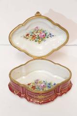Sevres Porcelain Box with Gilt Trim