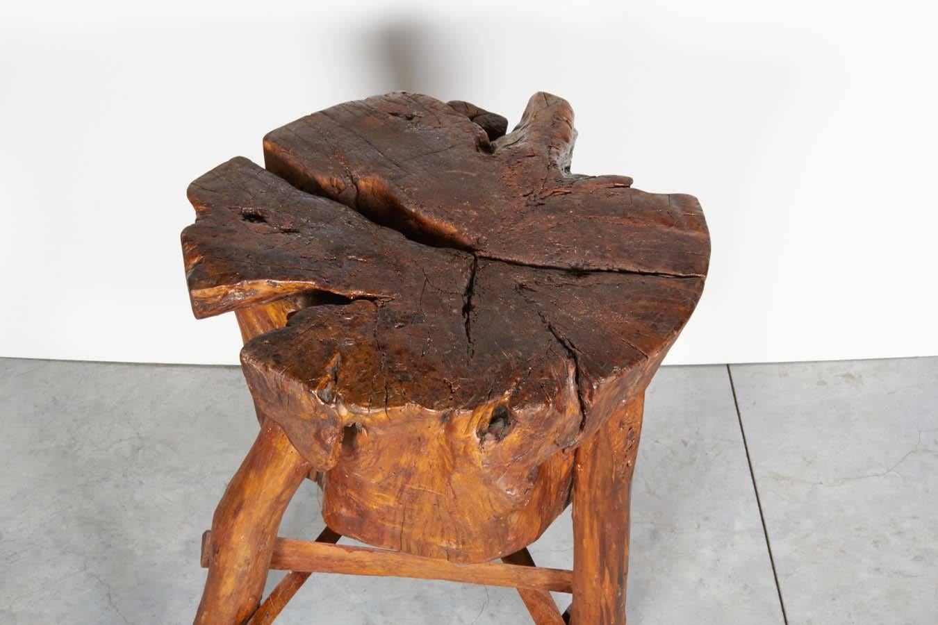 Wood Thick Rustic Chinese Butcher Block Stool/Table