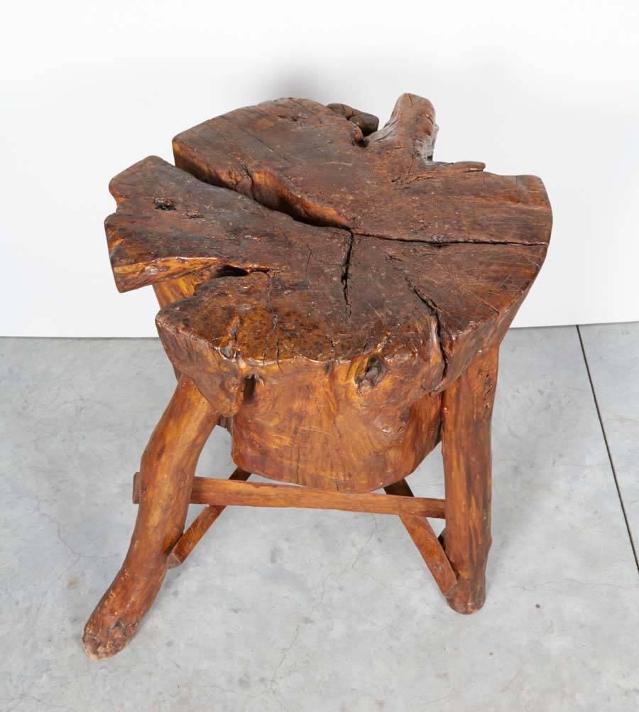 Thick Rustic Chinese Butcher Block Stool/Table 1