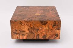 Brutalist Copper-Clad Coffee Table in the Manner of Paul Evans