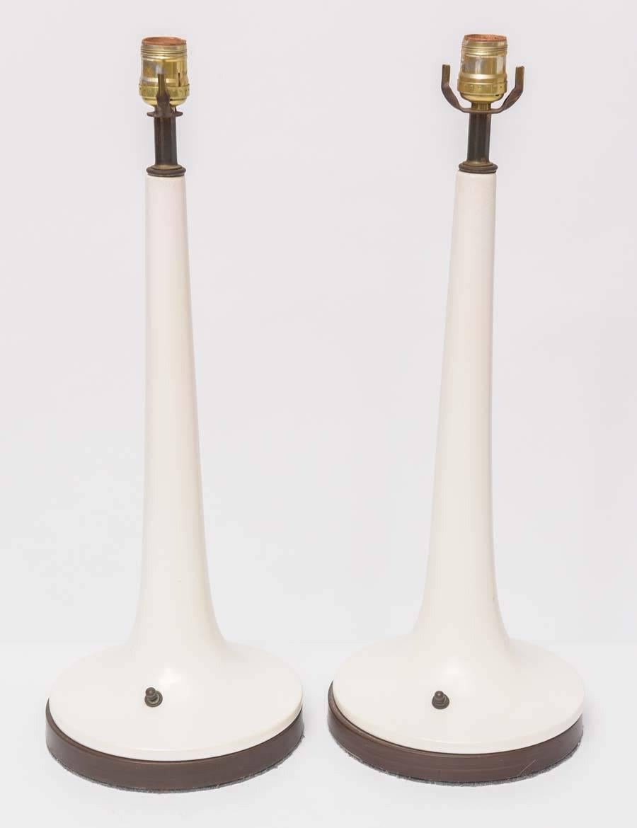 Glazed Lotte Bostlund Ceramic Lamps with Original Fiberglass and String Shades