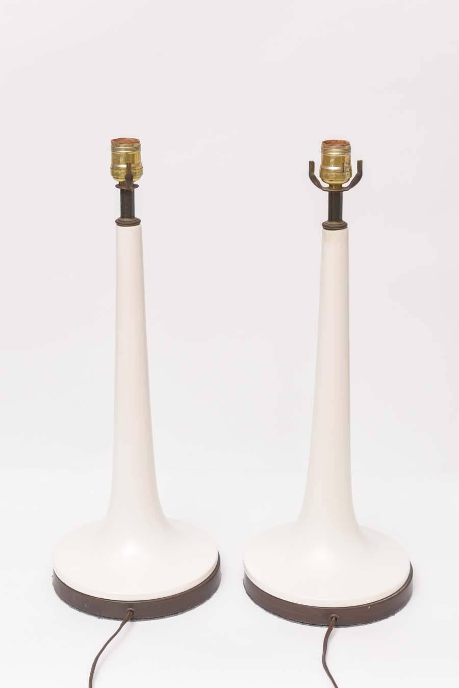 Mid-20th Century Lotte Bostlund Ceramic Lamps with Original Fiberglass and String Shades
