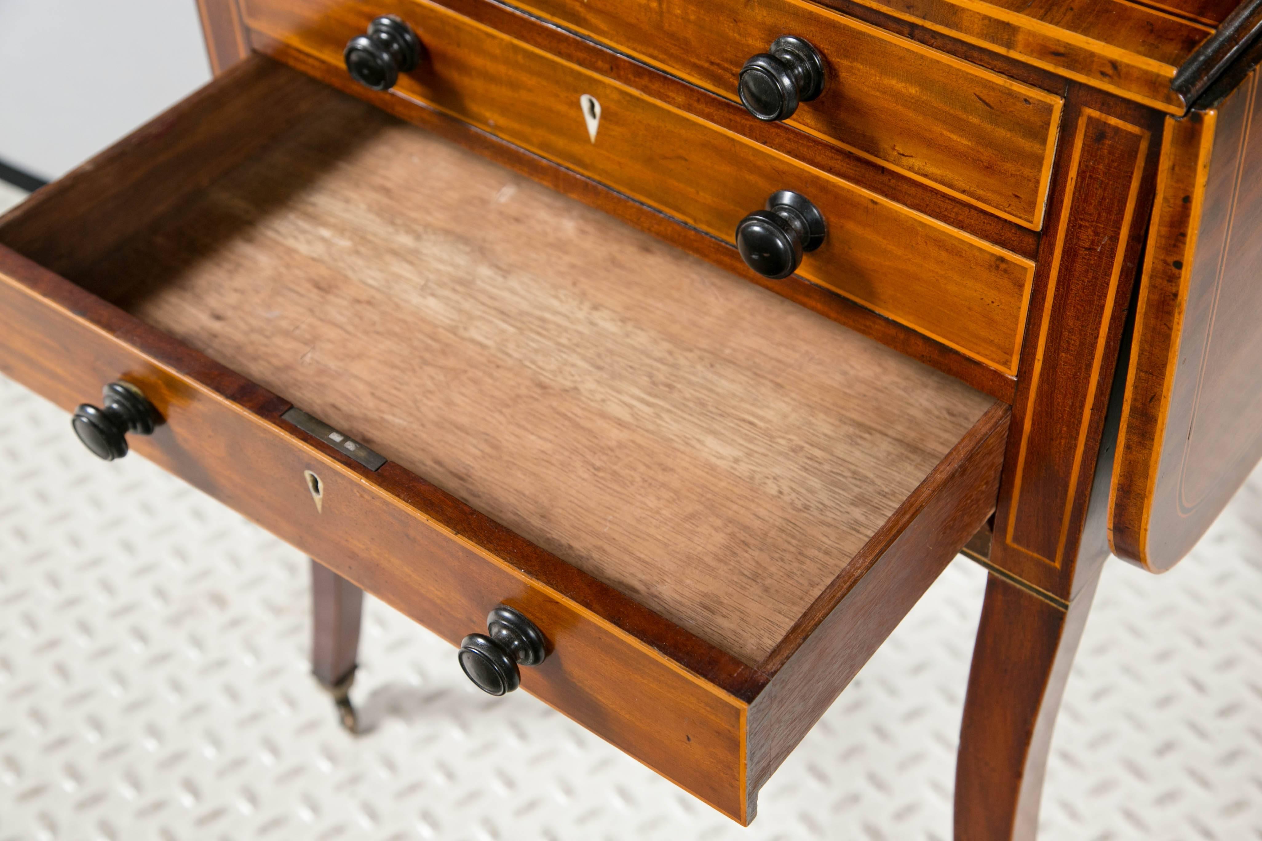 Antique Regency Mahogany Drop-Leaf Side Table 2