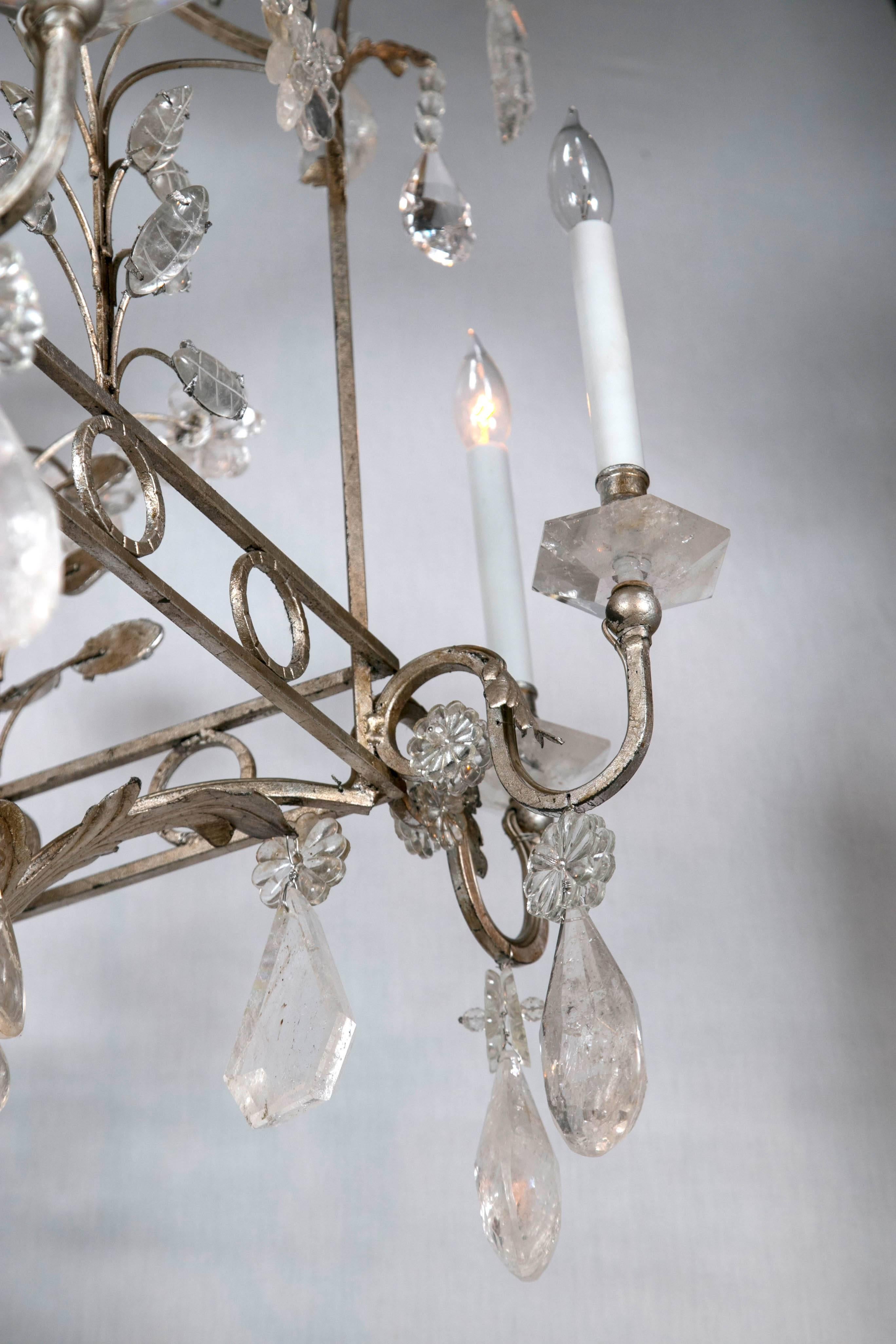 Contemporary Bagues Style Rock Crystal Chandelier