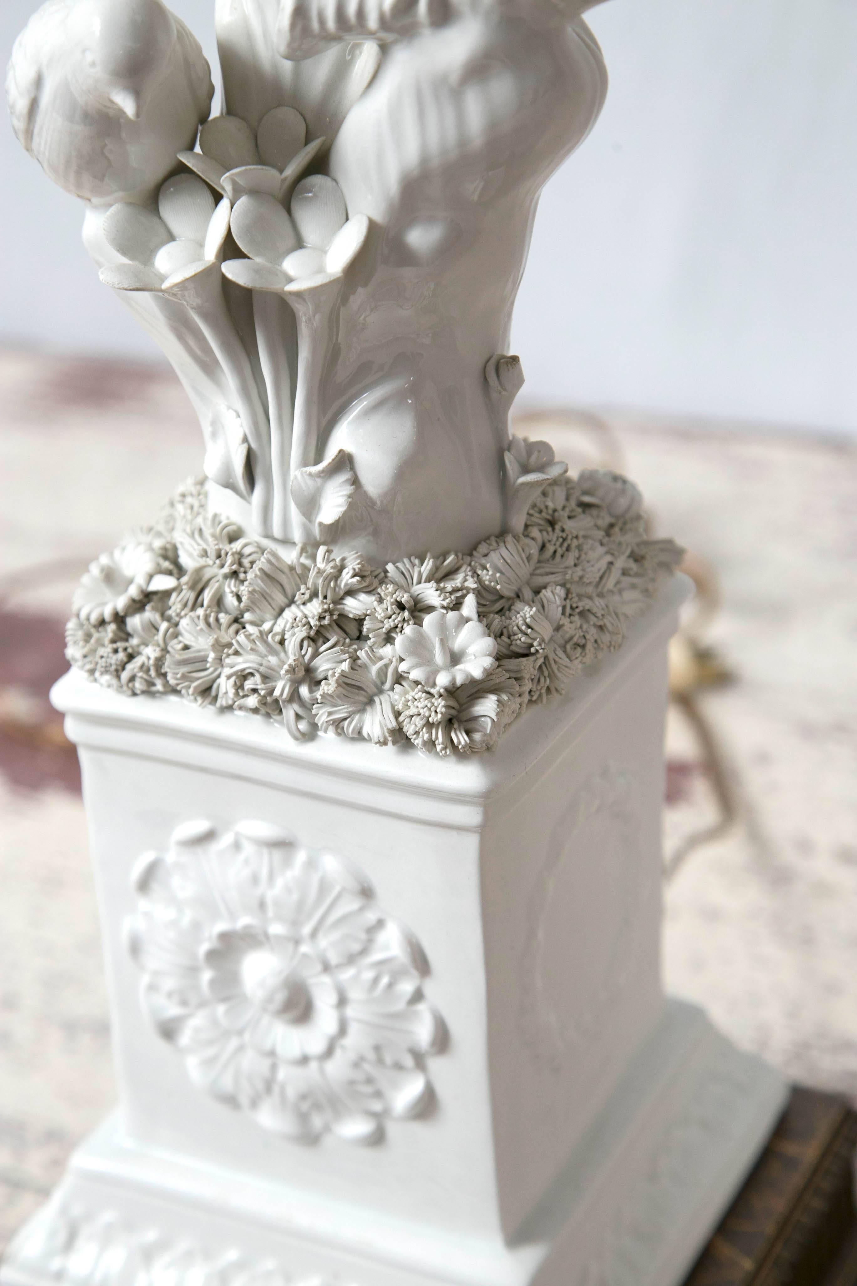 Blanc de Chine Bird Lamps 1