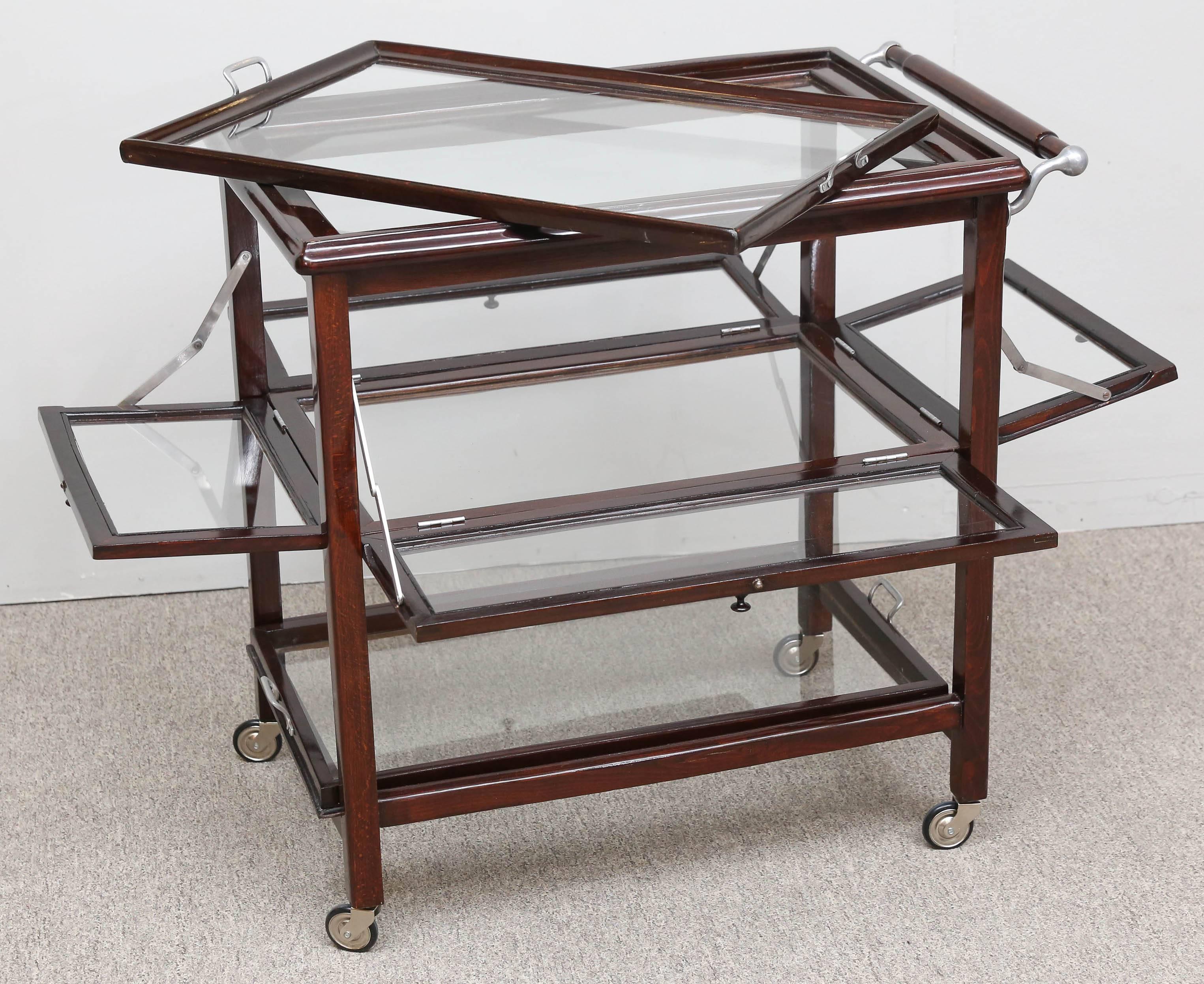 Art Deco Spacious Walnut Bar/Chocolate Cart