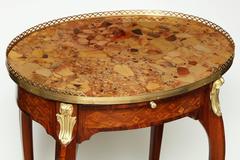 French Transitional Oval End Table