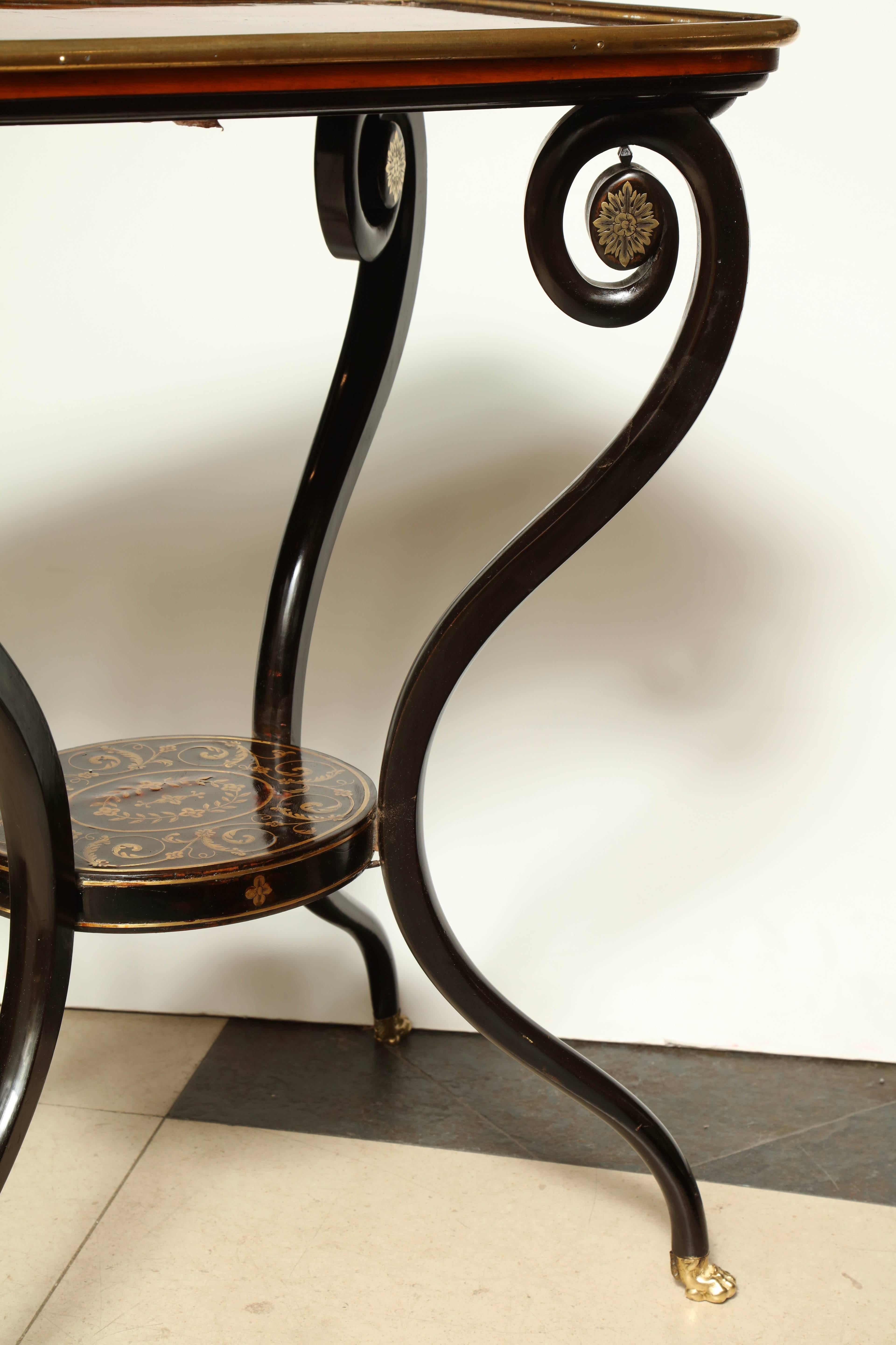 Fine and Rare Regency Penwork Side Table 2